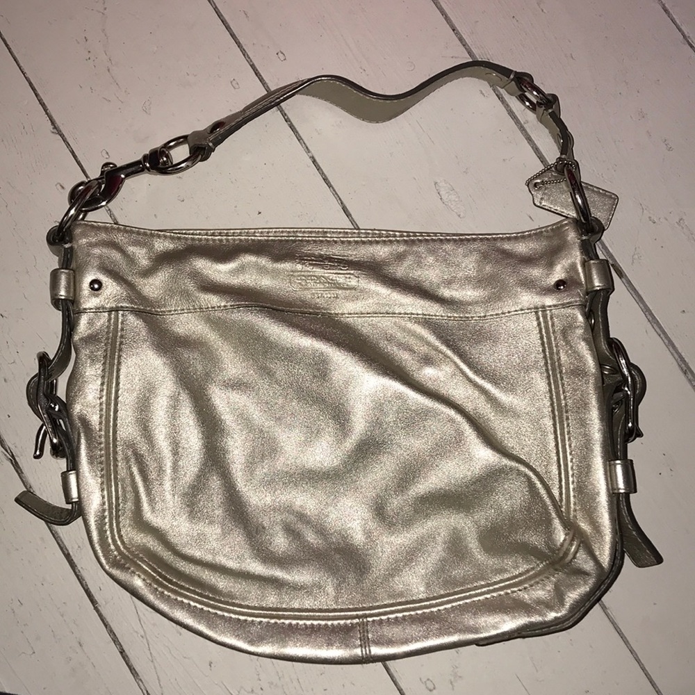 Silver coach bag